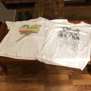 Two band t shirts from Maurice’s like new Bowie size M and Blondie size S